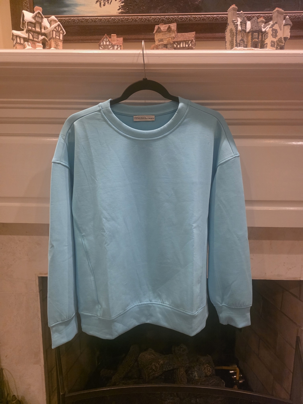 Zenana Outfitters Light Blue Crewneck Sweatshirt(SCUBA)